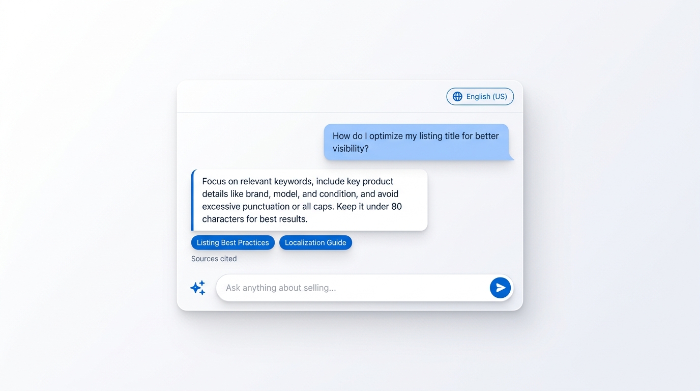 Rebuilt eBay's global seller Export Hub and shipped a multilingual AI selling assistant